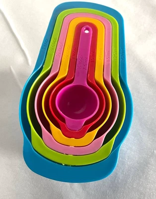 1 set Measuring Cups & Spoons Set 6 pcs Plastic Colorful set Multi-purposes - Image 1 of 4
