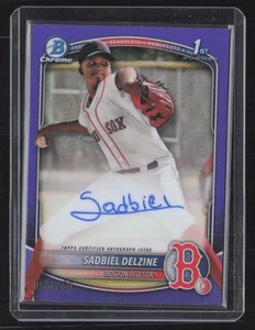 Sadbiel Delzine Red Sox 2025 BOWMAN Chrome Purple Refractor Auto 1st /250 - Picture 1 of 2
