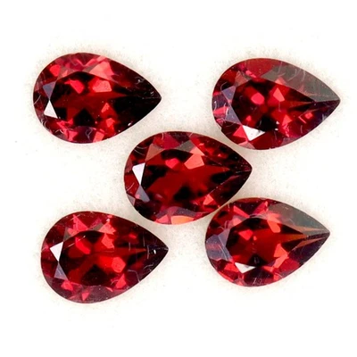 Pear Cut Natural Pink Raspberry Rhodolite Garnet 4.10ct 7x5mm 5pcs Lot Gemstone - Image 1 of 4