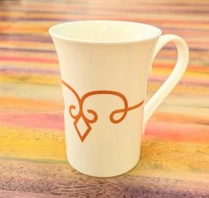 ⭐Tazza tazza caffè Starbucks 2014 bianca e arancio bruciato diamante rotolo 11 oz bella - Foto 1 di 8