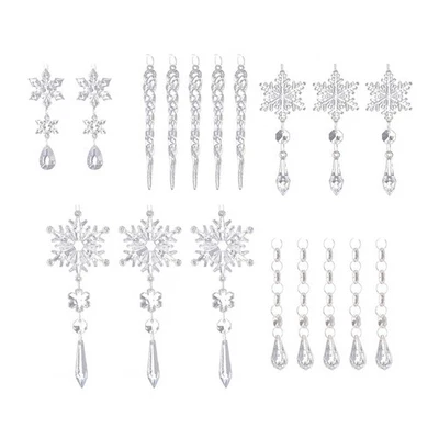 Ciondoli Trasparenti A Forma di  di Neve per Albero di Natale, Decora8363 - Immagine 1 di 4