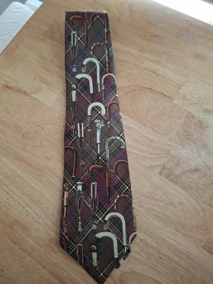 Corbata de cuello de seda vintage Polo Ralph Lauren bastón a cuadros hecha a mano Argyle Foto 1 de 4