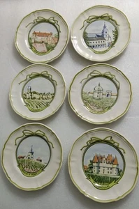 Longchamp Boutique Wein Chateau Canape Teller Frankreich sechs Vintage (CRAZING) - Bild 1 von 10