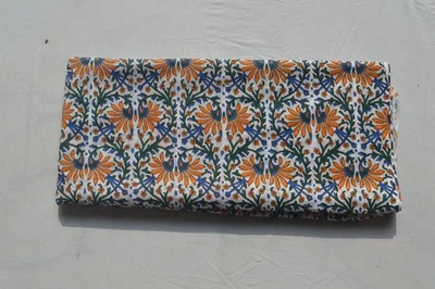 Jaipur 100% Cotton Hand Printed 2.5 Yard Fabric NO TARRIF CHARGES 100% ✅ZK-4 - Image 1 of 4