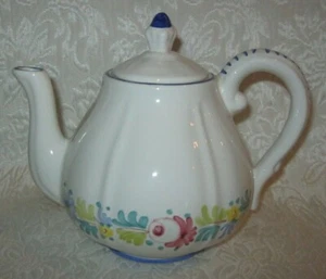 WILLIAMS-SONOMA White Floral Made in Italy Teapot - Picture 1 of 10