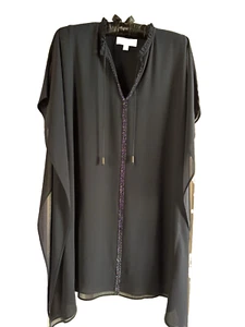 Badgley Mischka Navy Blue w/Chiffon Overlay Sequin Cocktail Dress, XS - Picture 1 of 7