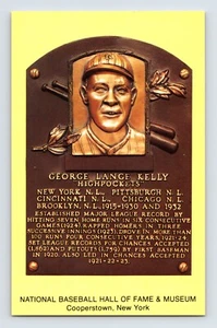 Postcard Baseball George Highpockets Kelly Hall Fame Plaque 1990s Unposted - Picture 1 of 2