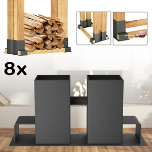 8er Holzstapelhilfe Stapelhilfe Holzstapelhalter Brennholz Kaminholzregal Regal - Bild 1 von 12