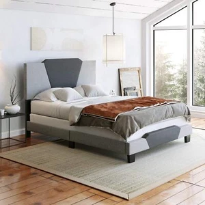 Boyd Sleep Tuscany Upholstered Platform Bed Frame Mattress Foundation with - Picture 1 of 6