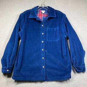 Vintage LL Bean Cord Hemd Jacke Herren klein blau Knopfleiste lässig Arbeit - Bild 1 von 16