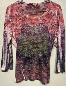 REBA COLORFUL LIGHTWEIGHT LONG SLEEVE TOP SIZE XL - Picture 1 of 6