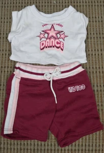 BUILD A BEAR BABW OUTFIT CLOTHES SET Shirt Shorts Lot Dance LTD TOO Maroon - Picture 1 of 3