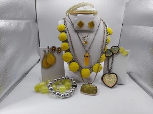 Lia Sophia SAQ Charming Charlie Sunny Yellow Jewelry Lot - Picture 1 of 10