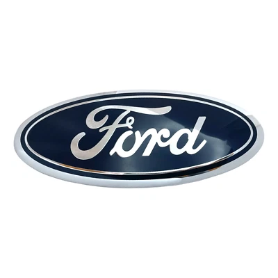 Grille or Tailgate Dark Blue Chrome Cover Emblem - 9" Logo for Ford Trucks - Image 1 of 4