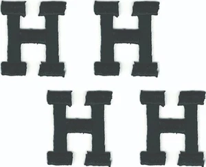 Black Letter H Patch Embroidered Cut out Iron on Sew on (1" in) Lot of 4 - Picture 1 of 3