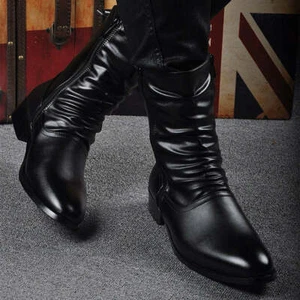 Beliebte Herren-Motorradstiefel aus echtem italienischem Leder - Bild 1 von 5