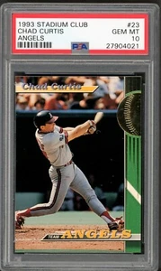 Topps Stadium Club #23 1993 Chad Curtis novato - Team Angels PSA 10 GEMA MT POP 1 - Imagen 1 de 2