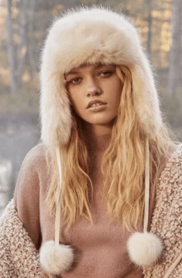 Nuevo sombrero trampero de piel sintética difusa Urban Outfitters talla única Foto 1 de 4