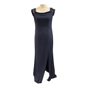 Lauren Ralph Lauren Evening Gown Size 10 Navy Blue Sleeveless Formal Wedding - Picture 1 of 12