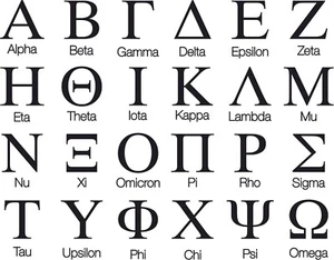 One Customized Greek Sorority Fraternity Alphabet Letter Vinyl Decal Sticker - Picture 1 of 1