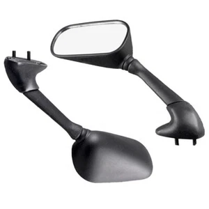 2 pezzi specchietti retrovisori ovali opachi adatti a Yamaha YZF R6 2001 2002 2003 neri - Foto 1 di 7
