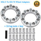 2pc 1.5 inch Thick Wheel Spacers 8x6.5 TO 8x170 For Ford F-250 + lug nuts+key Dodge H100