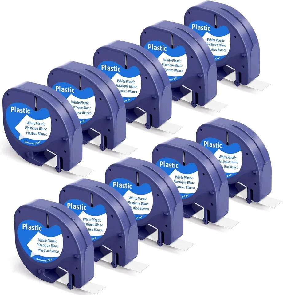 Совместимая пластиковая белая этикеточная лента Dymo LetraTag Refill 91331 12 мм 10 шт. - Изображение 1 из 4
