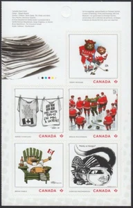 EDITORIAL CARTOONISTS = BACK Booklet Page of 5 stamps MNH Canada 2021 - Picture 1 of 2