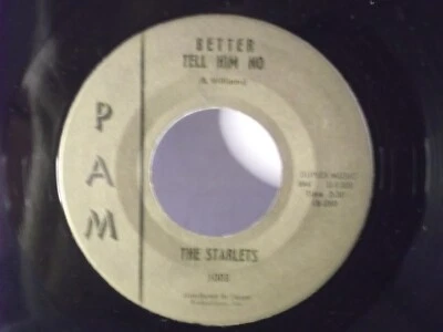 The Starlets(The Blue Belles),Pam 1003,"Better Tell Him No",US,7"45,1961 R&B,M- - Image 1 of 2