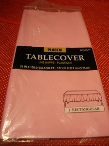 New 54" x 108" Tablecloth Rectangle Plastic Banquet Party Table Cover Pink 347 - Picture 1 of 3