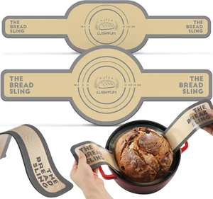Silicone Bread Sling for Dutch Oven, 2pcs (Oval + Round) Thicker Non-Stick & Eas - Picture 1 of 12