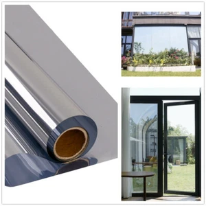 One Way Mirrored Window Film Silver Reflective Privacy Glass Sticker Anti-UV - Picture 1 of 12