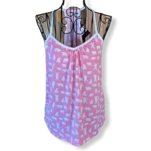 NWT Girl's Little Blue House by Hatley Pajama Tank Top Pink w/White Bears Sz 12 - Picture 1 of 12
