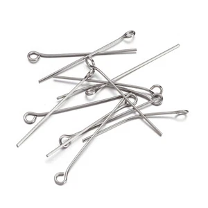 2000pcs 304 Stainless Stel Open Eye Pins Loop 21-Gauge Drilled Findings 9-Sizes - Picture 1 of 2