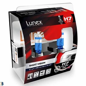 Lunex H7 Halógena Visión Nocturna +100% más Faro Bombillas de Coche 3600K Doble - Imagen 1 de 3