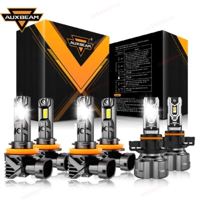 AUXBEAM Combo LED Headlight & Fog Bulbs 6500K For Dodge Grand Caravan 2011-2023 - Image 1 of 4