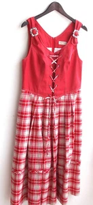 Damen Trachten Kleid ärmellos Oberteil rot, Rock kariert Gr. 42 v. Landhaus - Bild 1 von 2