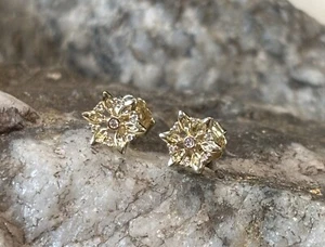 Aretes Clogau de oro amarillo y rosa de 9 quilates con diamantes Snowdon para dama 400 £ de descuento raros - Imagen 1 de 8