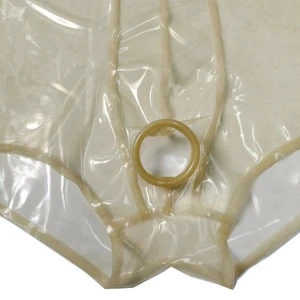 Calzoncillos de goma de látex transparentes para hombre con anillo de orificio frontal ropa interior de goma personalizados - Imagen 1 de 5