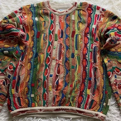 COOGI sweater 3D knit 100% Wool Size M Men's Multicolor Body width 56cm - Image 1 of 4