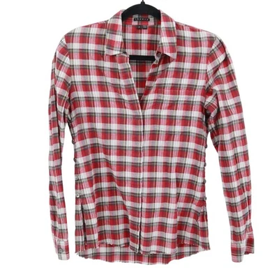 Theory 格子衬衫女式 P/S 红色乡村伐木工垃圾学院 — 第 1/4 张图片