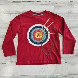 MINI BODEN Boys Size 5-6 Red Archery Long Sleeve Tee - Picture 1 of 4