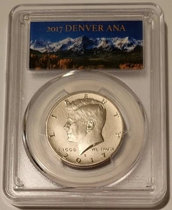 2017 S Kennedy mezzo dollaro migliorato SP70 PCGS FS Denver etichetta ANA - Foto 1 di 2