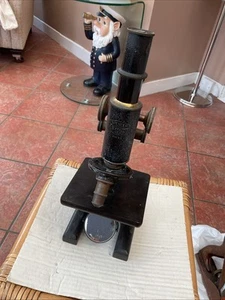 VICTORIAN ANTIQUE BRASS MICROSCOPE SCIENTIFIC INSTRUMENT SPENCER BUFFALO USA - Picture 1 of 13