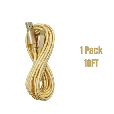 10FT Nylon USB Charger For iPhone iPad Braided Charging Cable Power Adapter Cord - Image 1 of 4
