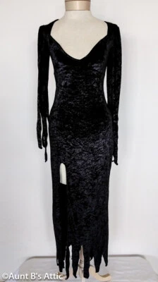 Sexy Vestido de Bruja Terciopelo Dobladillo Dentado Multi Personaje Halloween Disfraz Vestido Foto 1 de 4