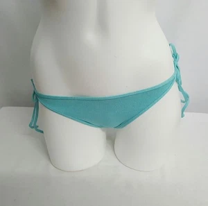VOLCOM SMOKE SIGNALS SKIMPY CHEEKY SWIM BIKINI BOTTOM BLUE MEDIUM NEW! $34 - Picture 1 of 1