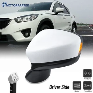 Driver Side White Mirror Power Heated Manual Fold For 2013-2014 MAZDA CX-5 - Picture 1 of 11