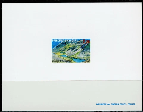Andorra Proof Luxury Proof Yvert 351 Tourism The Lake of Angonella 1986 Cover