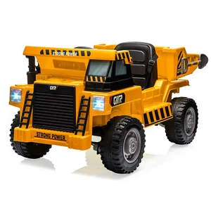 Ride On Car Dump Truck w/Remote Control & Extra Shovel for Kids Yellow - Picture 1 of 7